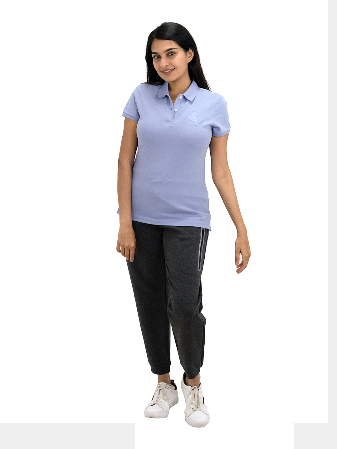 Women"s Napoleon Polo-"8" applique on right sleeve.