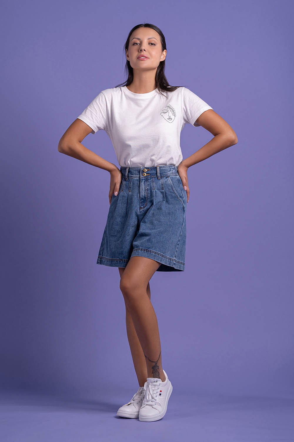 WOVEN DENIM SHORTS - LADIES2312600017503026