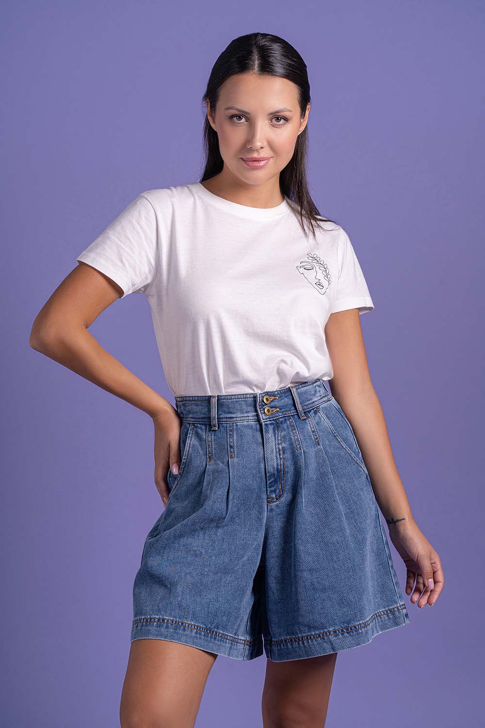 WOVEN DENIM SHORTS - LADIES2312600017503026