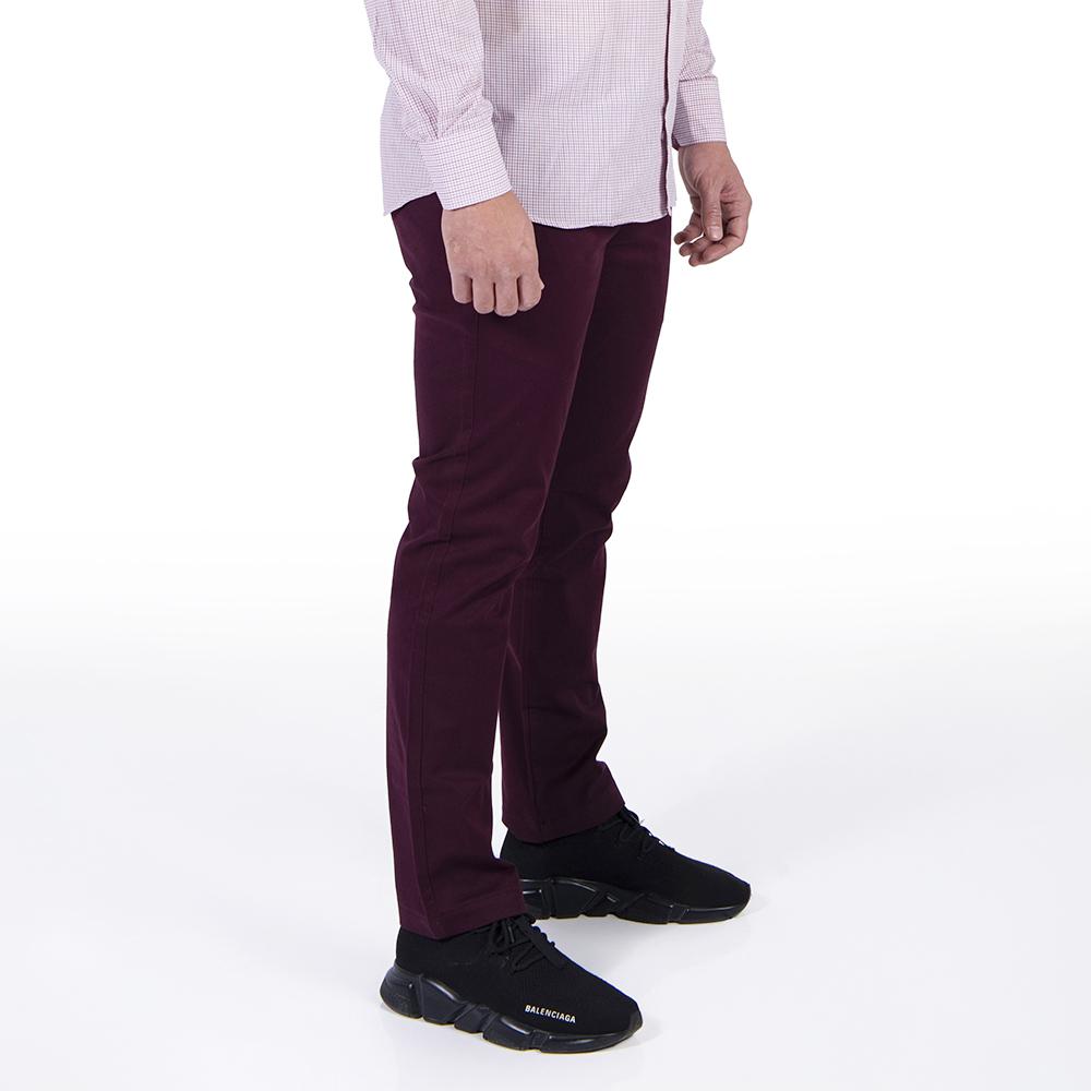 MENS CHINO TROUSERS-BURGUNDY-36