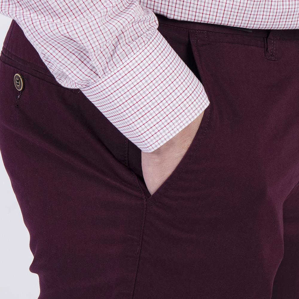 MENS CHINO TROUSERS-BURGUNDY-40