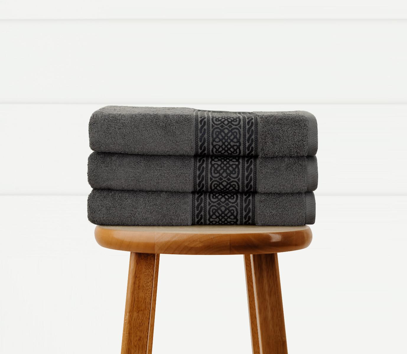 ARABESQUE BATH SHEET 81X163CM GREY