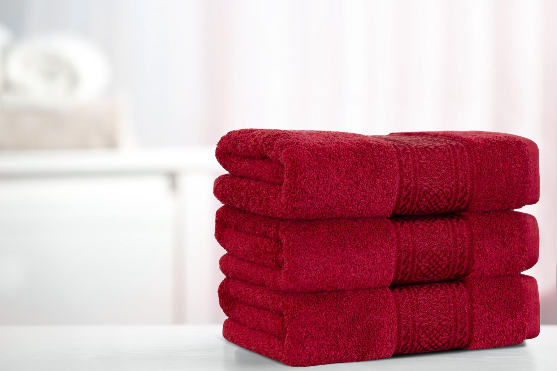 ARABESQUE FACE TOWEL 50X100CM BURGUNDY