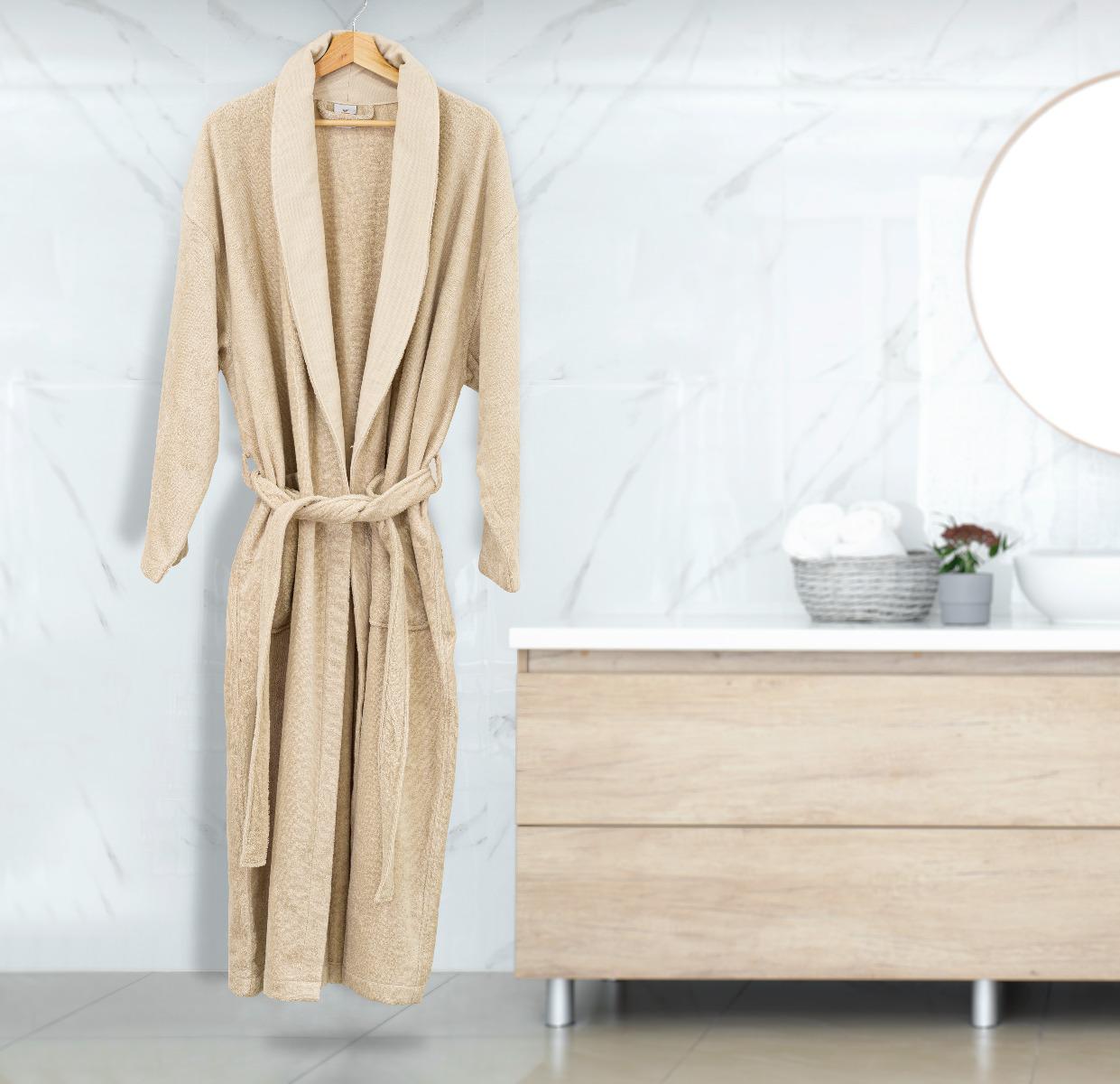 PLAIN BATHROBE TERRY 400GSM L/XL BEIGE