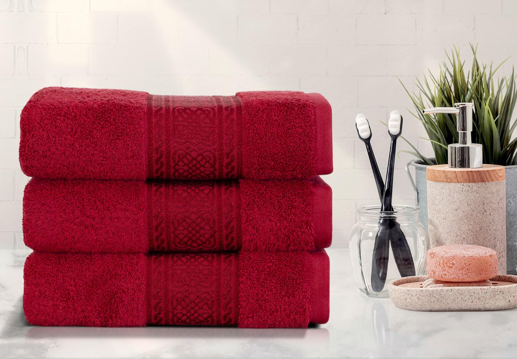 ARABESQUE FACE TOWEL 50X100CM BURGUNDY