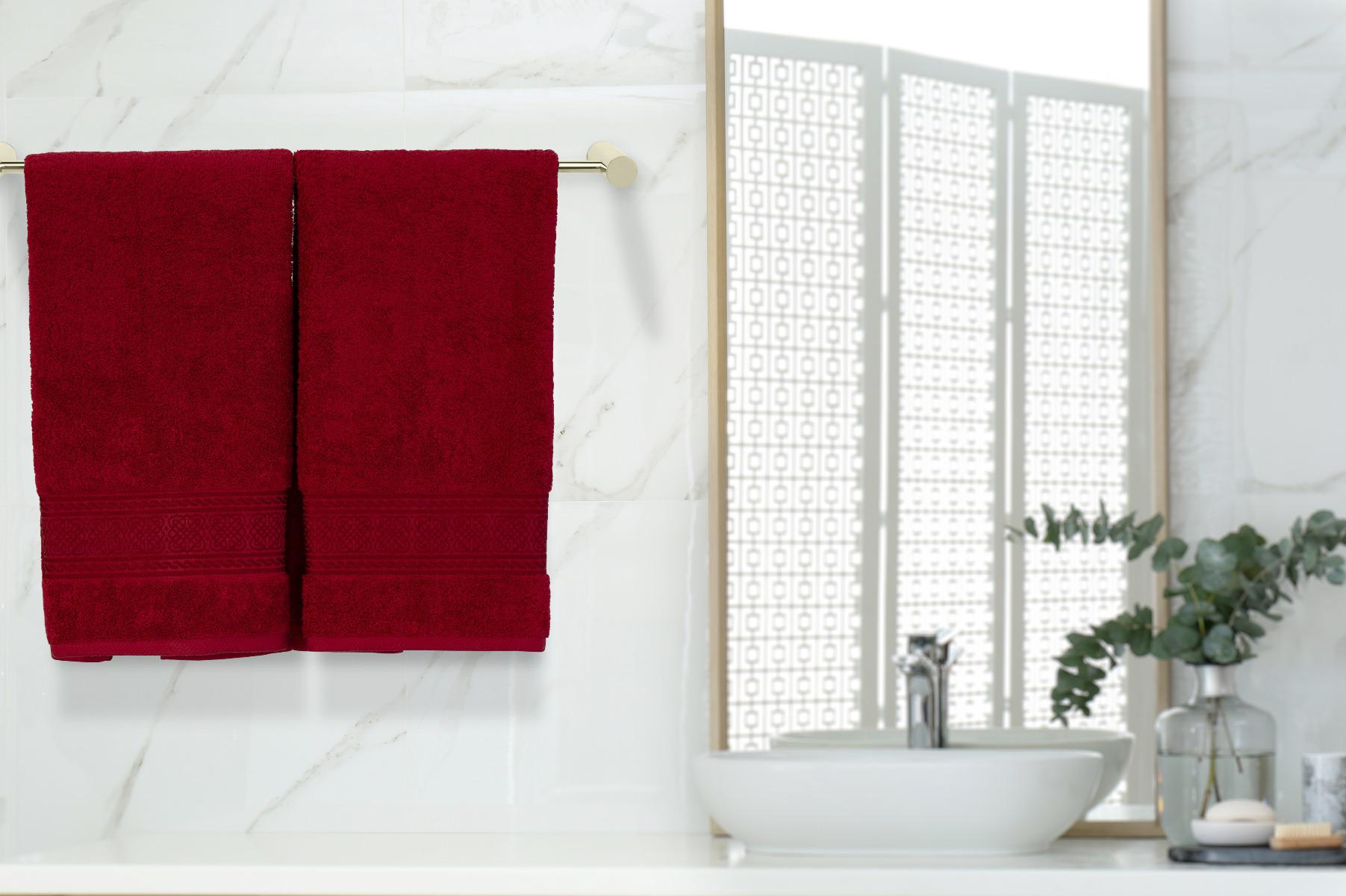 ARABESQUE FACE TOWEL 50X100CM BURGUNDY