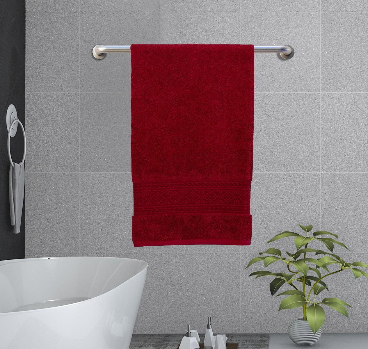 ARABESQUE BATH SHEET 81X163CM BURGUNDY