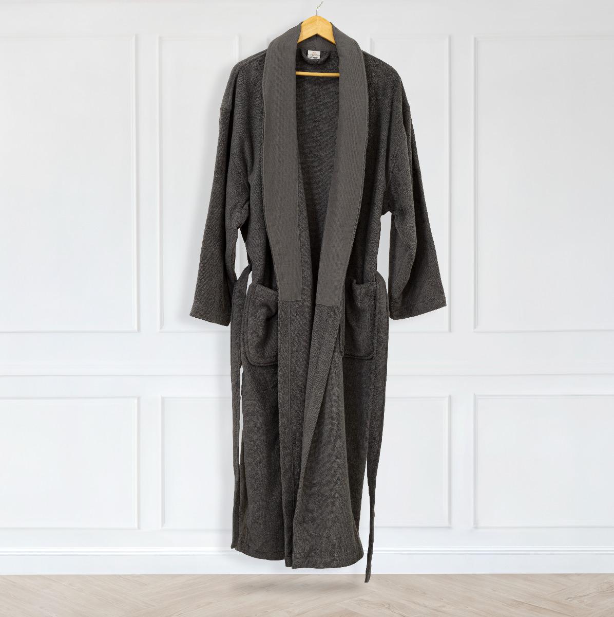 PLAIN BATHROBE TERRY 400GSM L/XL GREY