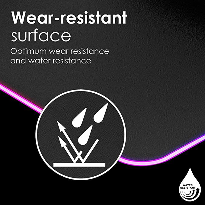 Vertux Foldable Gaming Mouse Pad | Large Mouse Pad for Gamers | RGB LED Lighting | Anti-Friction | 13 RGB LED Light Modes Gaming Mouse Pad | Non-Slip Rubber Base | Writing Pad for Office & Home- Black