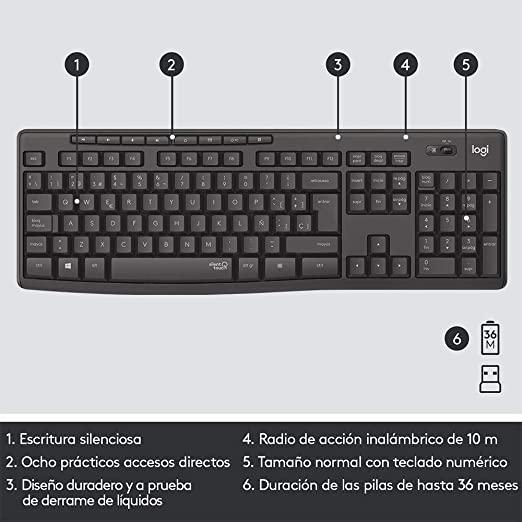 MK295 Silent Wireless Combo - Black