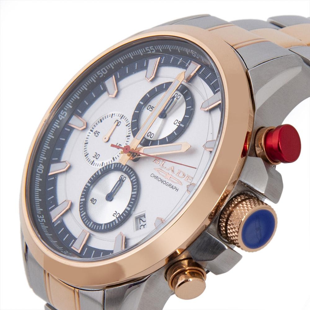 BLADE Intrepid Bronco 3589G2UBU TT Rose SS Case and Band Men"s Watch