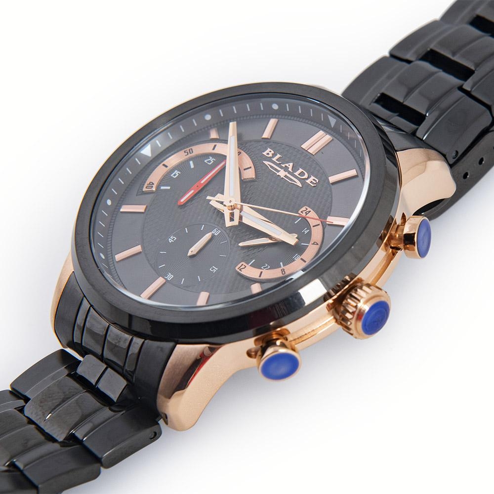 BLADE Agenda Cachet 3622G2QGA Gun Plated SS Case and Band Men"s Watch