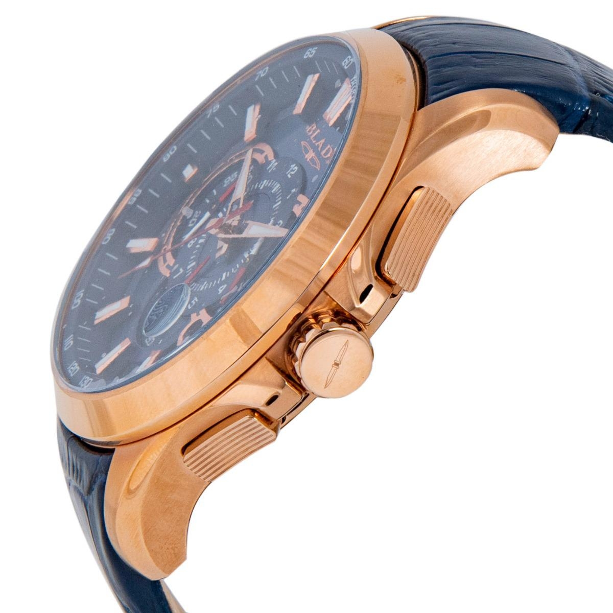 BLADE Magnify 3607G1RBB SS Case Blue Leather Strap Men"s Watch