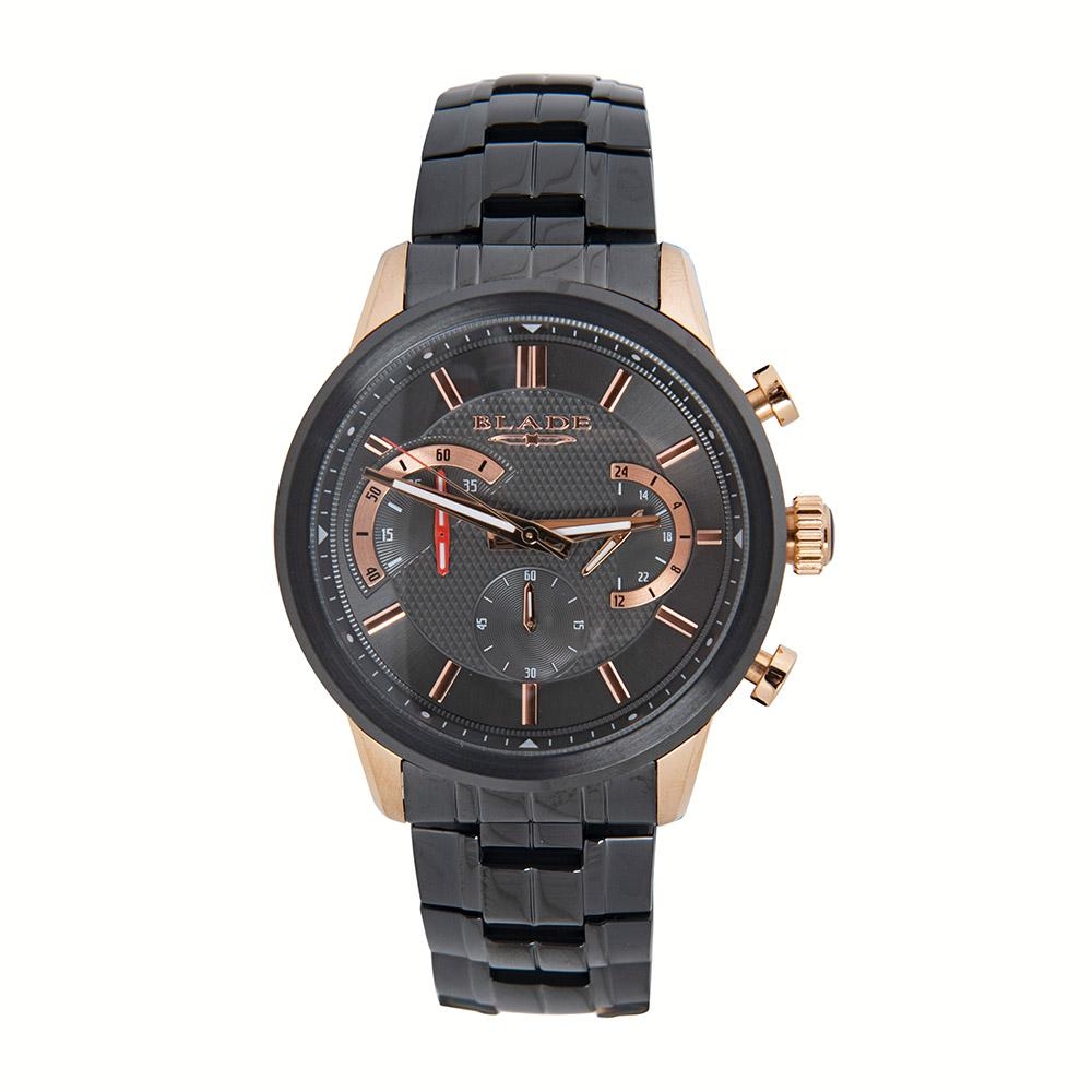 BLADE Agenda Cachet 3622G2QGA Gun Plated SS Case and Band Men"s Watch