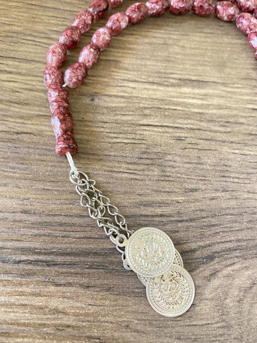 Prayer beads maroon rosary