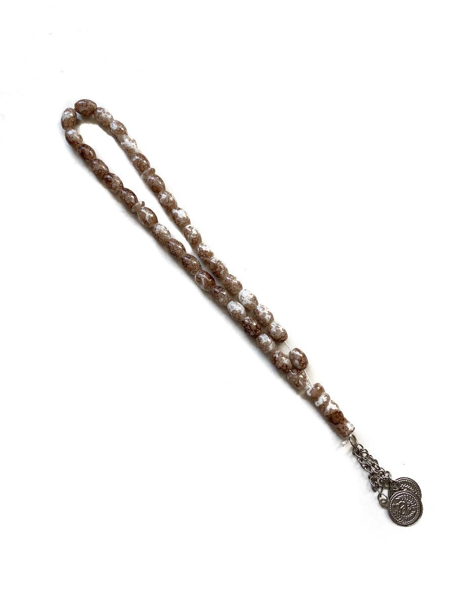 Prayer beads light brown dots rosary