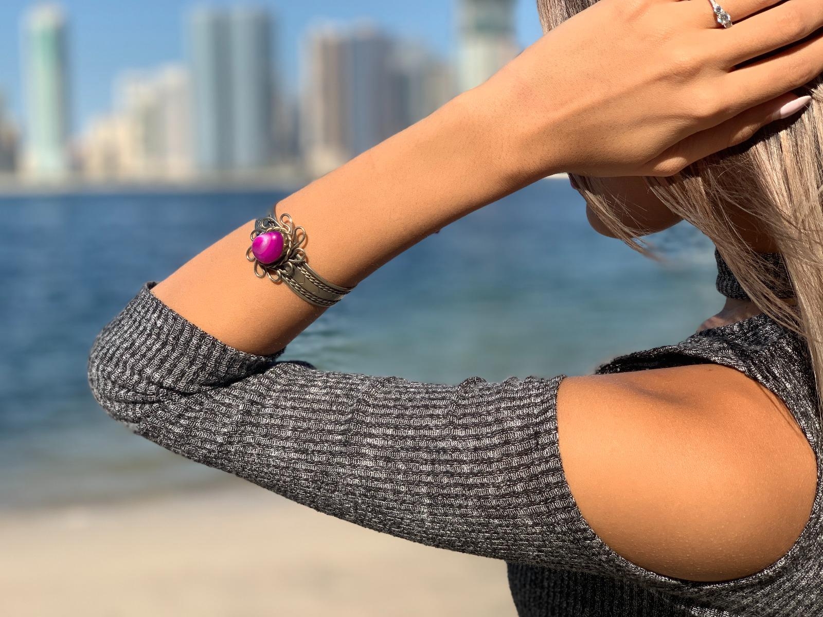 Agate stone bracelet pink