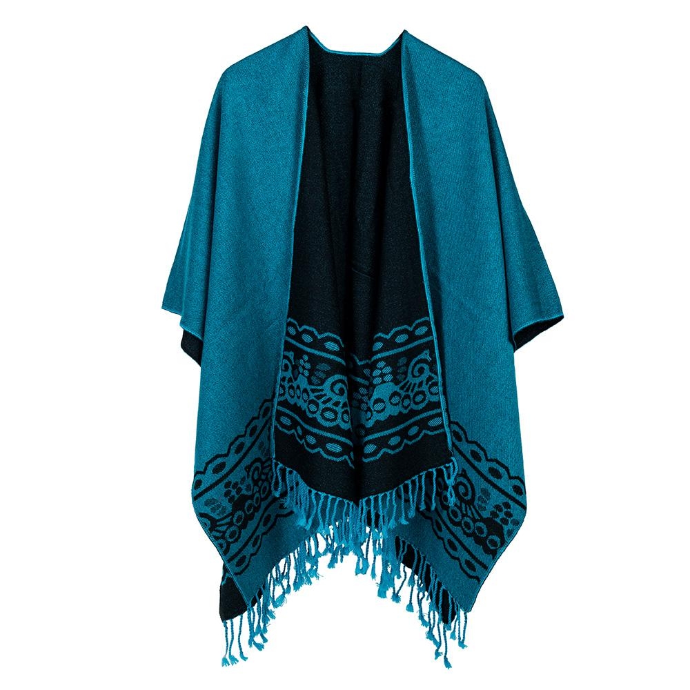 Poncho double layer green coat