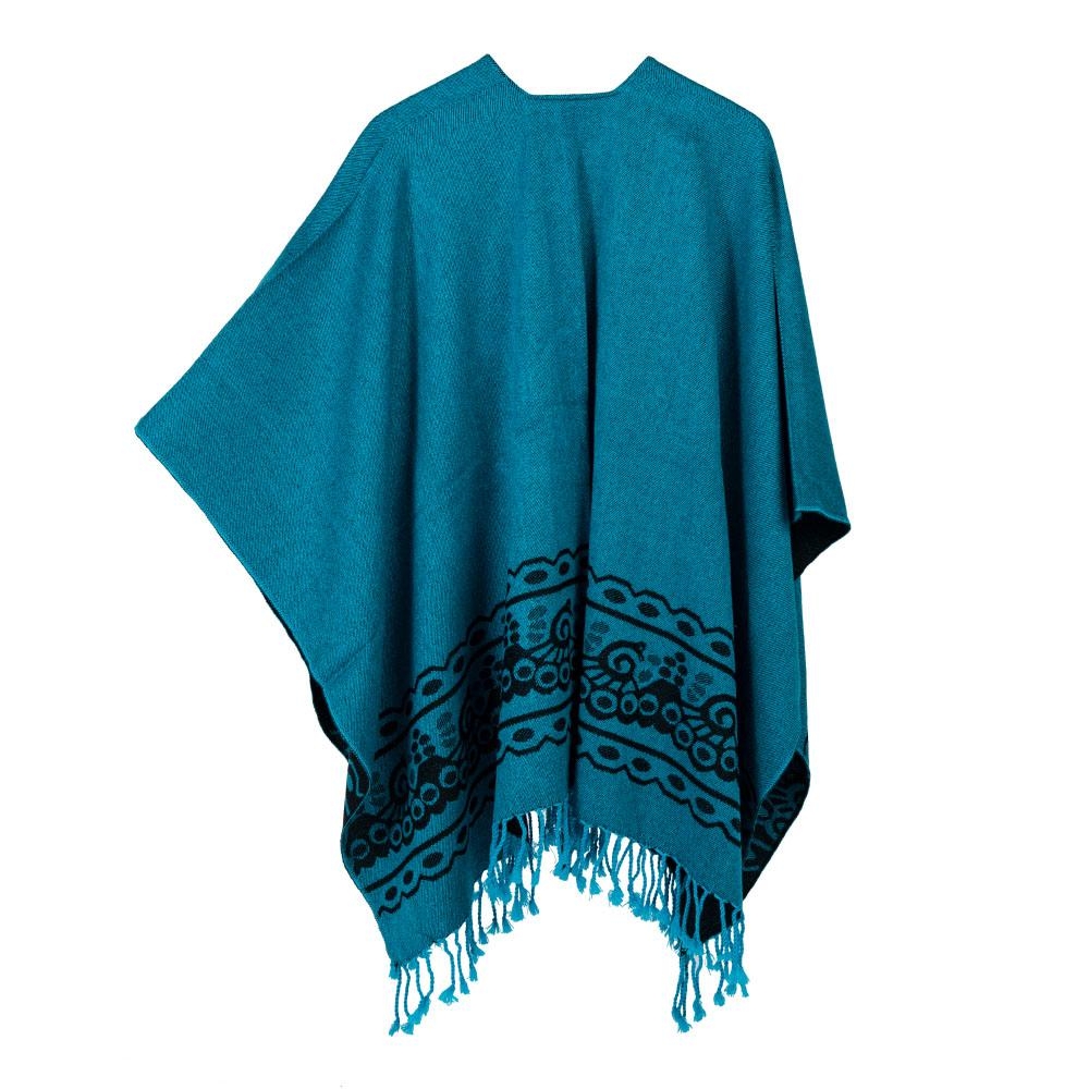 Poncho double layer green coat