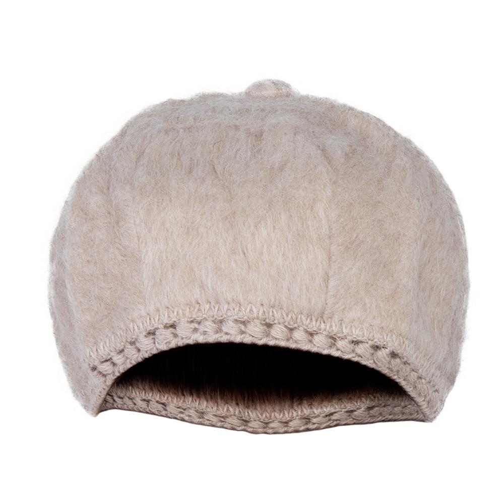 Beret hat wool beige