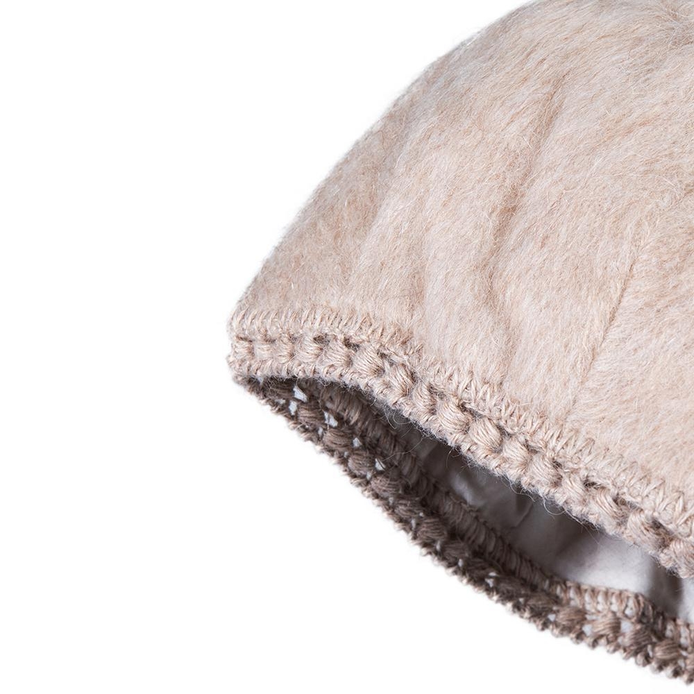 Beret hat wool beige