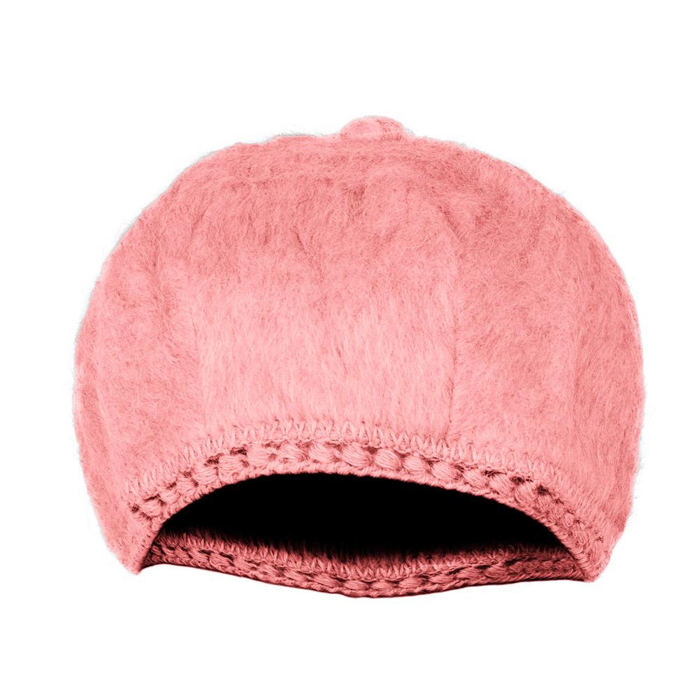 Pink womens hat wool beret