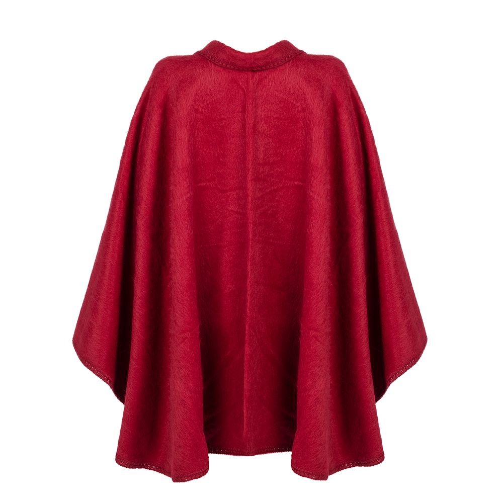 Wool poncho red coat Image