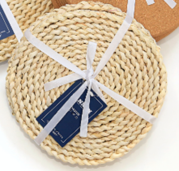 ROUND CORN HUSK COASTER 2PC 20CM