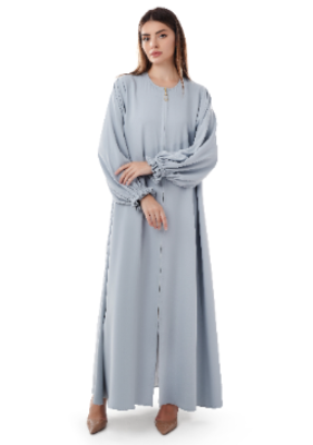 Zipper Abaya With Fancy Sleeves
