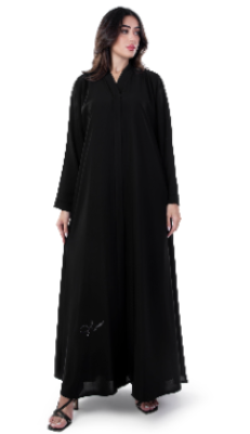 Neda Plain Abaya Front Open with Buttons