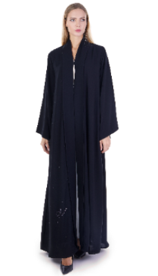 Lapel Abaya With Crystals Details