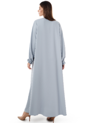 Zipper Abaya With Fancy Sleeves