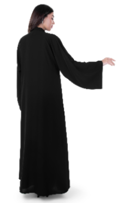 Neda Plain Abaya Front Open with Buttons