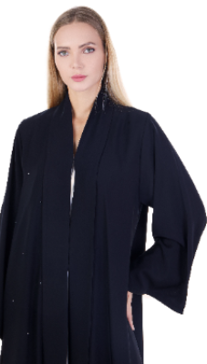 Lapel Abaya With Crystals Details