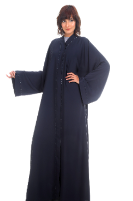 A-Line Crystalized Abaya Awesome Blue