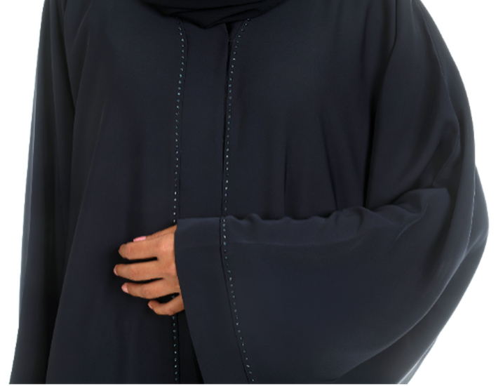 A-Line Crystalized Abaya Awesome Blue