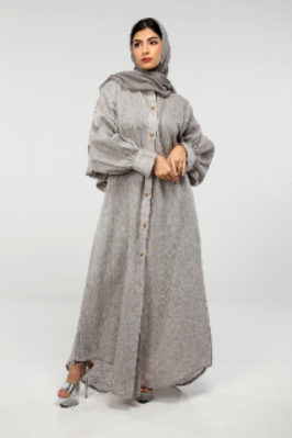 Abaya Grey Colour Linen Fabric