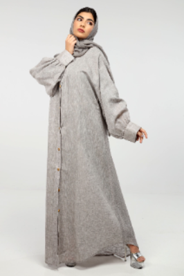 Abaya Grey Colour Linen Fabric