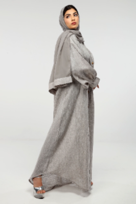 Abaya Grey Colour Linen Fabric