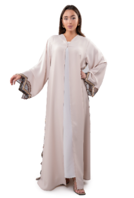 Classic Abaya Lace With Side Details