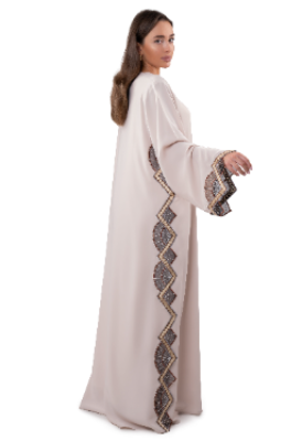 Classic Abaya Lace With Side Details