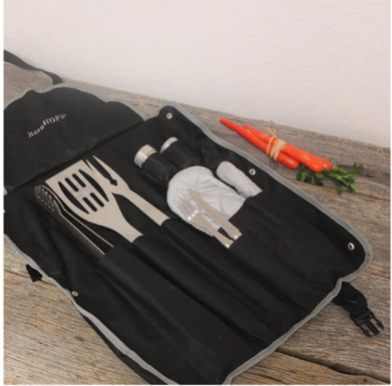 BergHOFF Cubo 9Pc Stainless Steel BBQ Set with Wrap