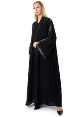 Embroidered Black Abaya Modest