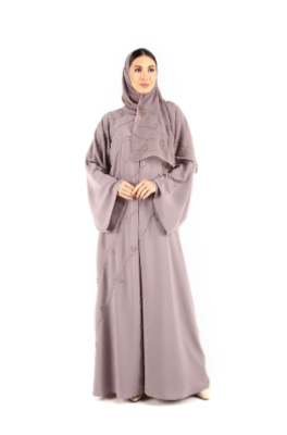 Blush Pink Colour Abaya With Art Design