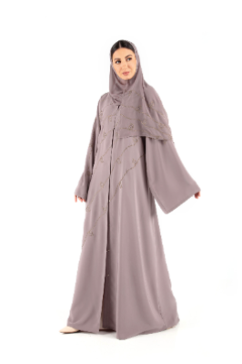 Blush Pink Colour Abaya With Art Design