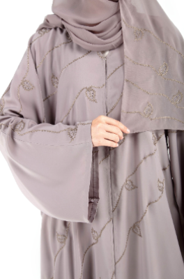 Blush Pink Colour Abaya With Art Design