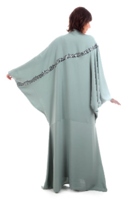 Butterfly Abaya With Crystal Asymmetric Details