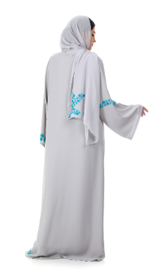 Classic Cut Abaya With Intricate Organza Laser Cut