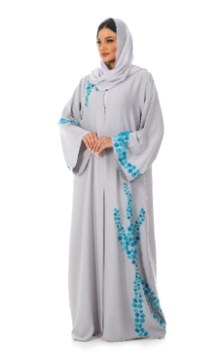 Classic Cut Abaya With Intricate Organza Laser Cut