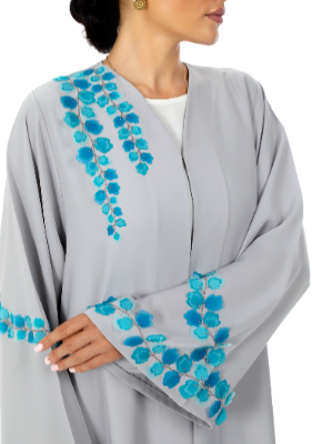 Classic Cut Abaya With Intricate Organza Laser Cut